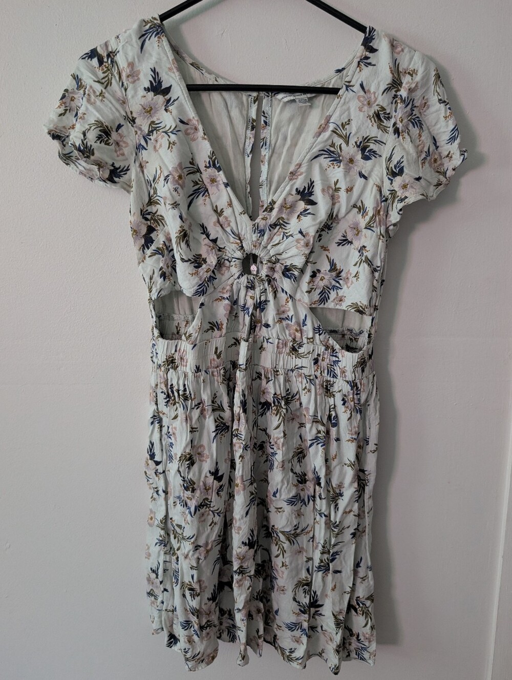 American Eagle Floral Waist Cut Out Summer Dress Size Small